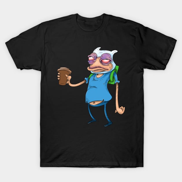 Finn before coffee T-Shirt by idrawcartoons